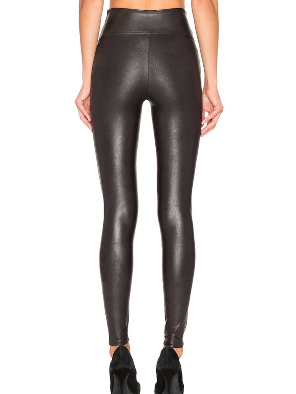 SPANX Faux Leather Leggings Black High Rise Tall Size XL - Picture 2 of 6